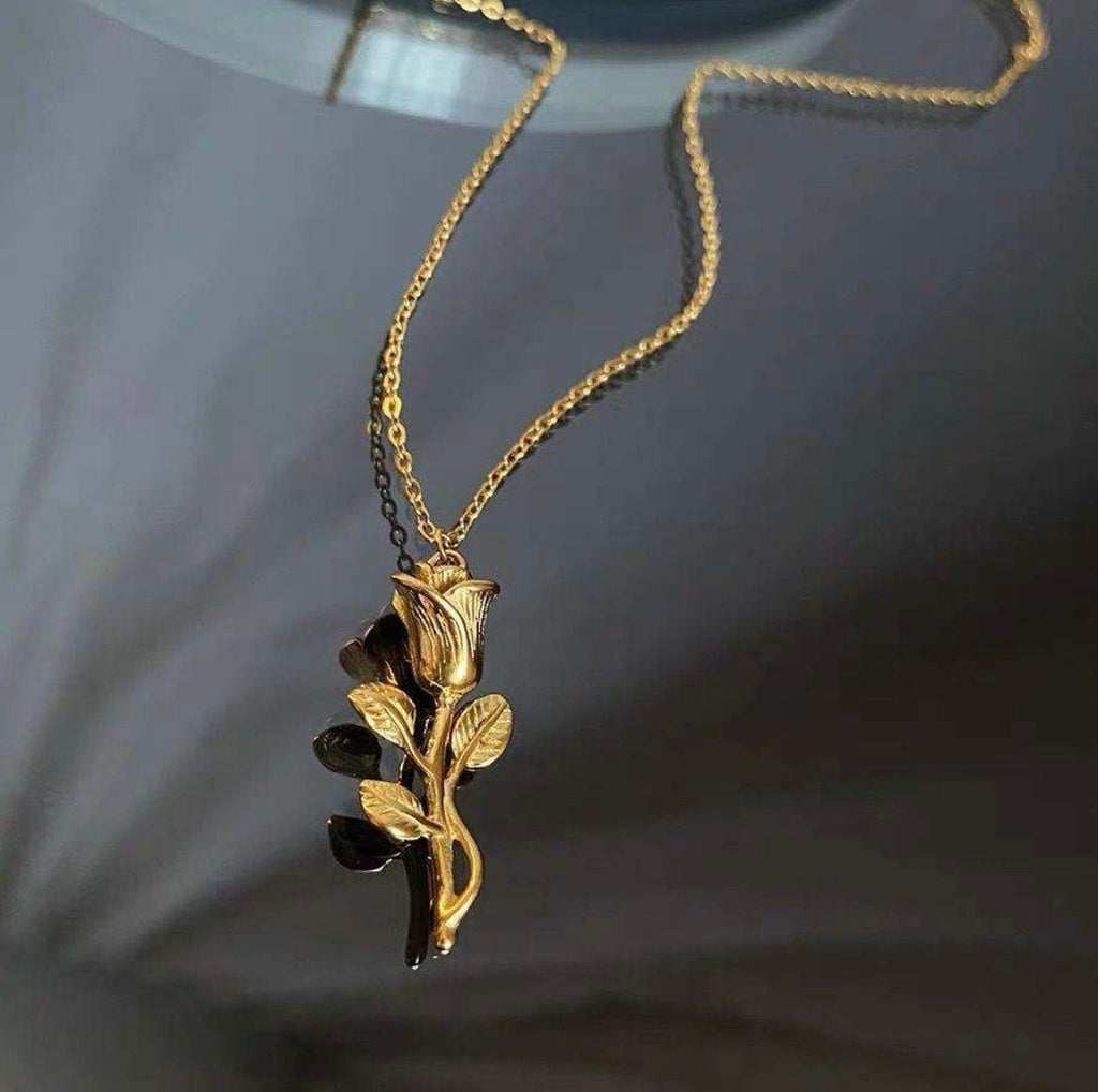 Anti Tarnish Rose Necklace