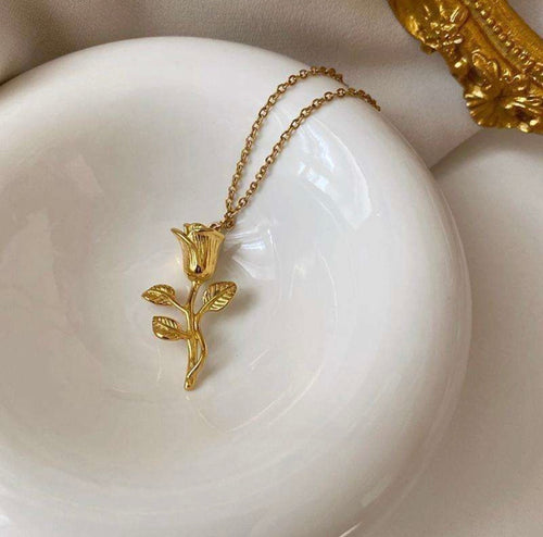 Anti Tarnish Rose Necklace