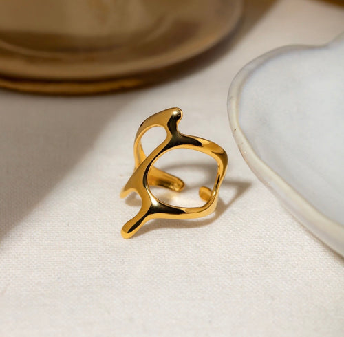Anti Tarnish Irregular Hollow Ring