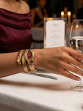 Anti Tarnish Golden Snake Watch (Maroon)