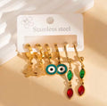 Butterfly & Evil Eye 3 Earrings Set