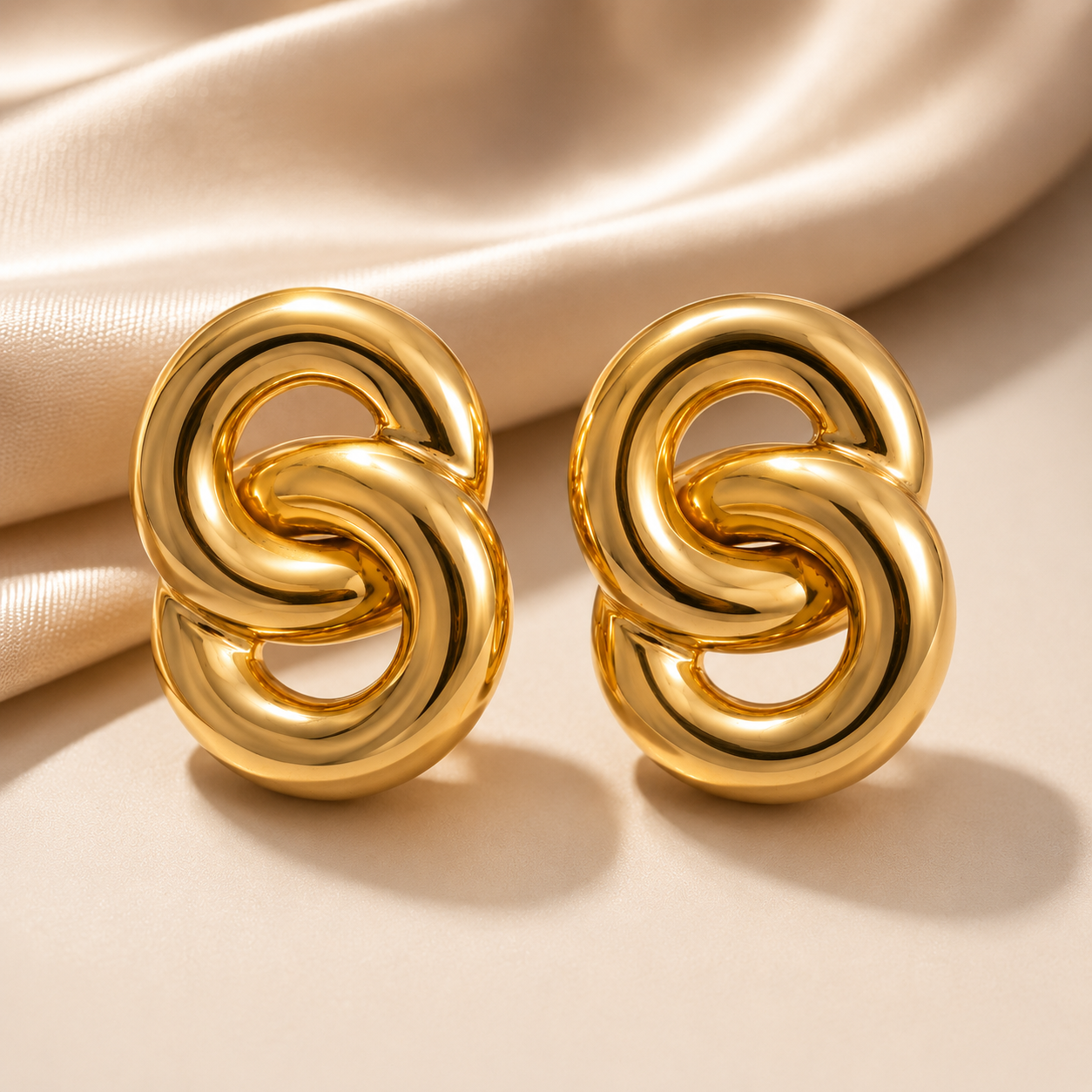 Twisted Loop Gold Earrings