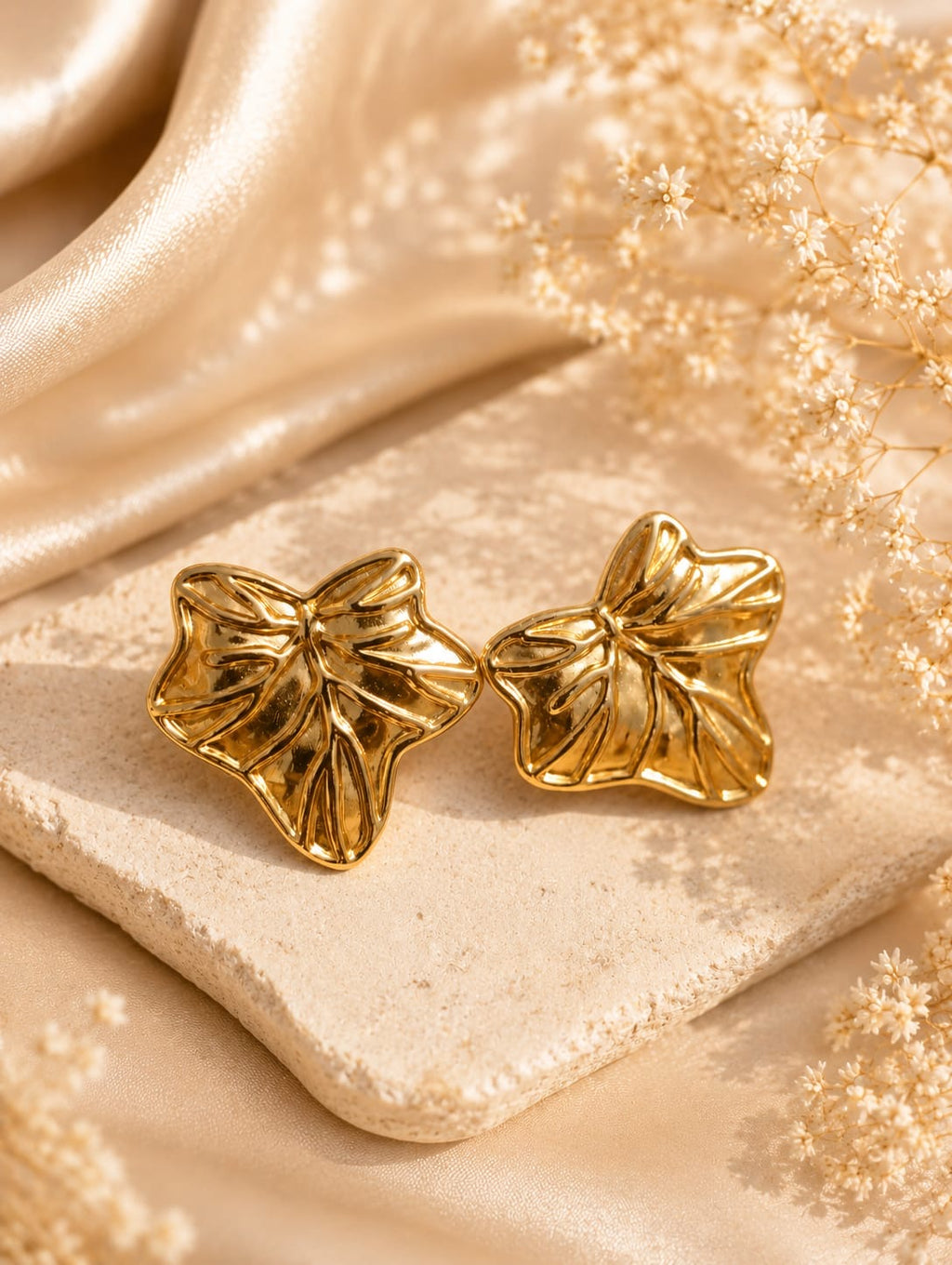 Twisted Loop Gold Earrings