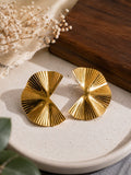 Sunray Fan Gold Earrings