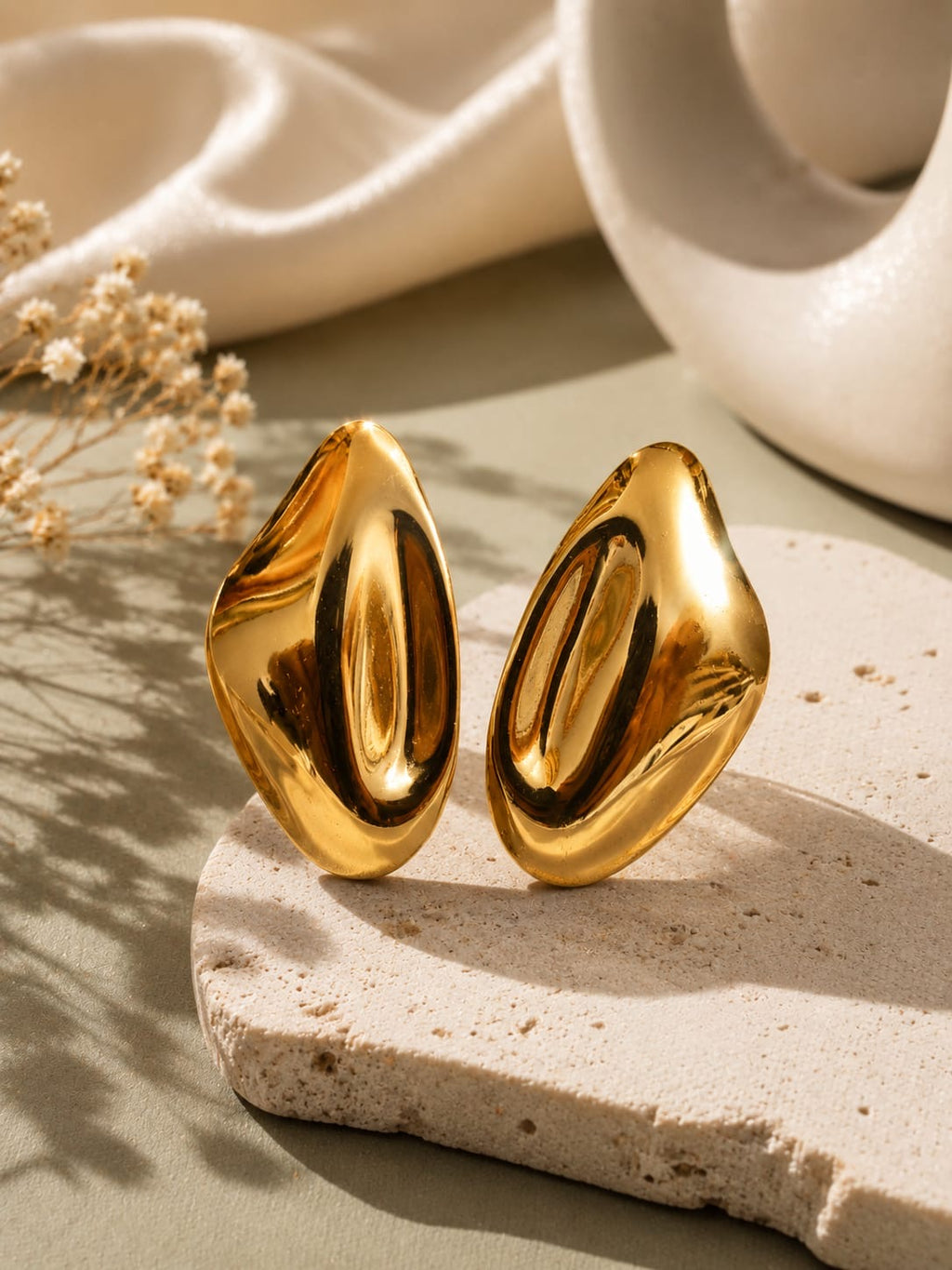 Molten Gold Statement Earrings