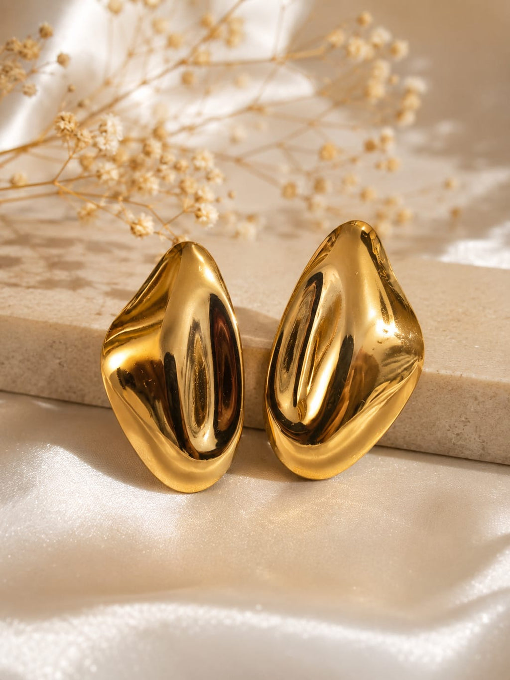 Molten Gold Statement Earrings
