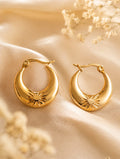Sunburst Hoop Gold Earrings
