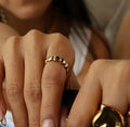 Anti Tarnish Heart Band Gold Ring