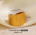 Anti Tarnish Textured Gold Cuff Ring
