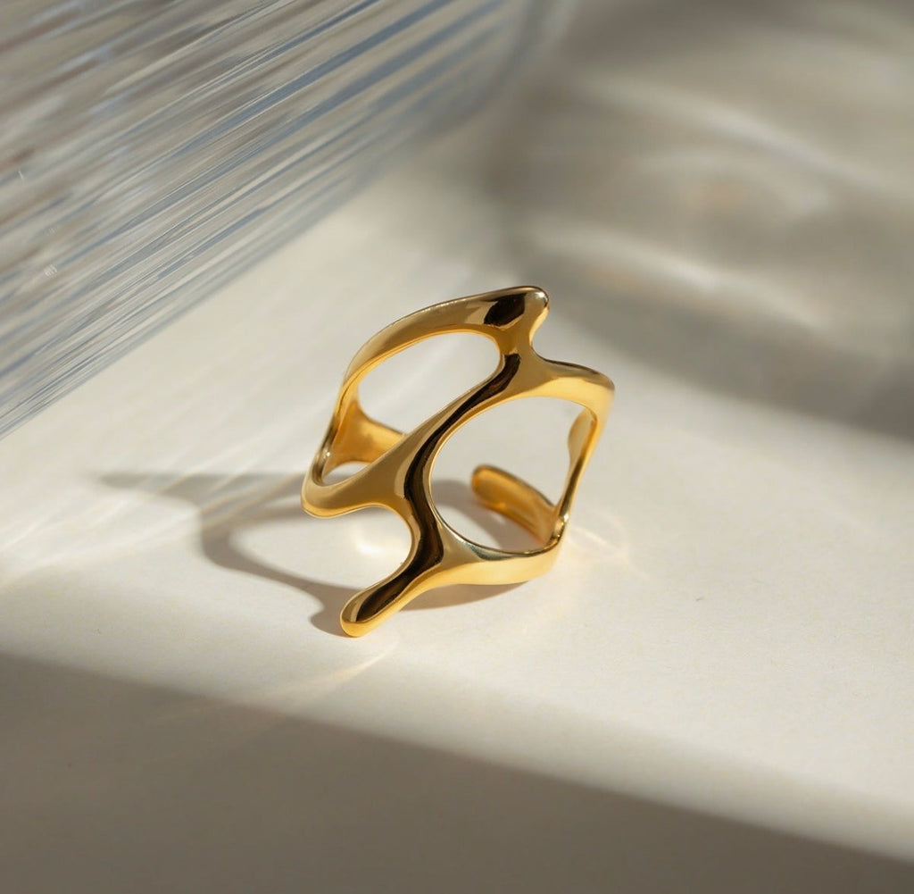Anti Tarnish Irregular Hollow Ring
