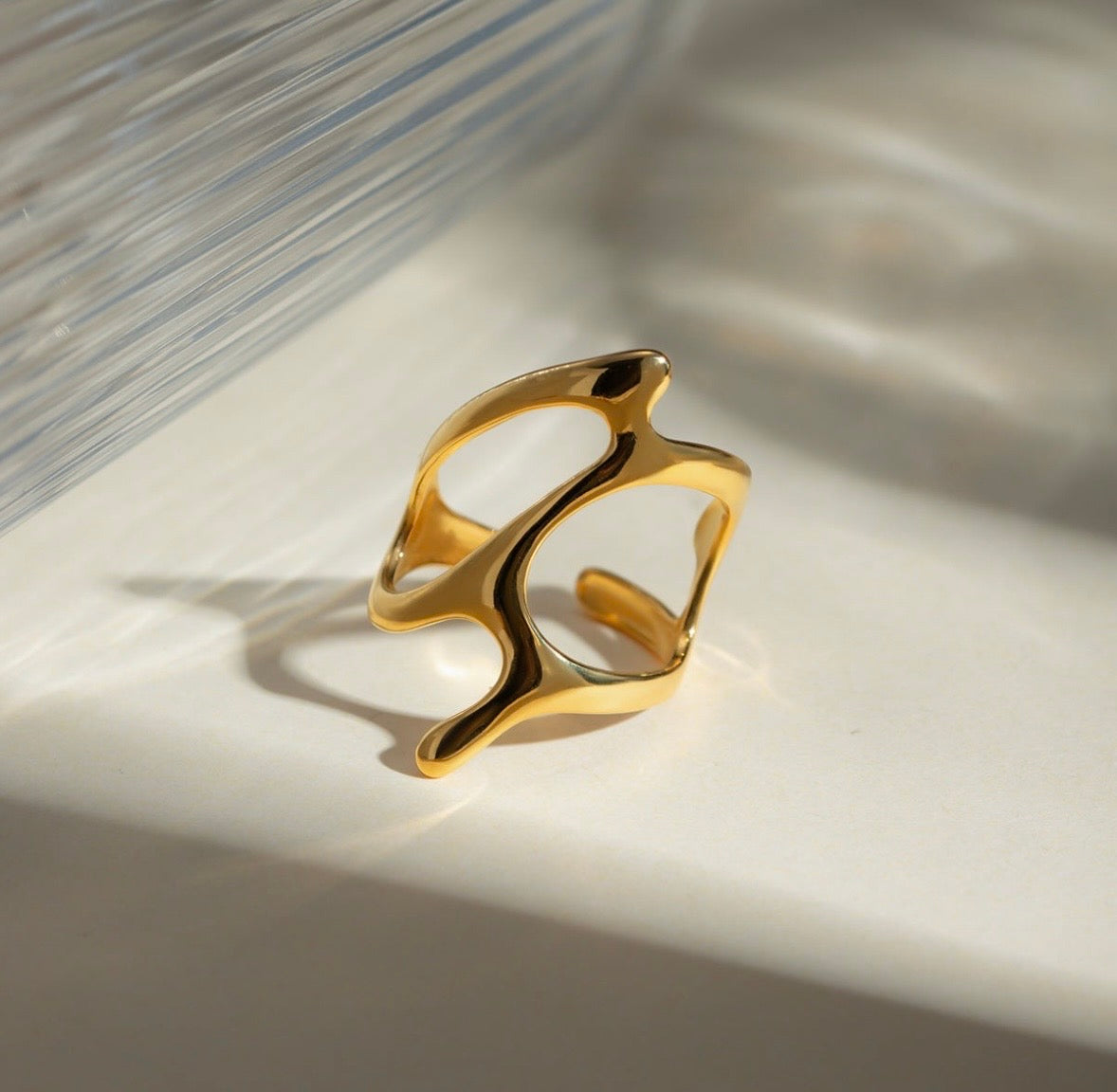 Anti Tarnish Irregular Hollow Ring
