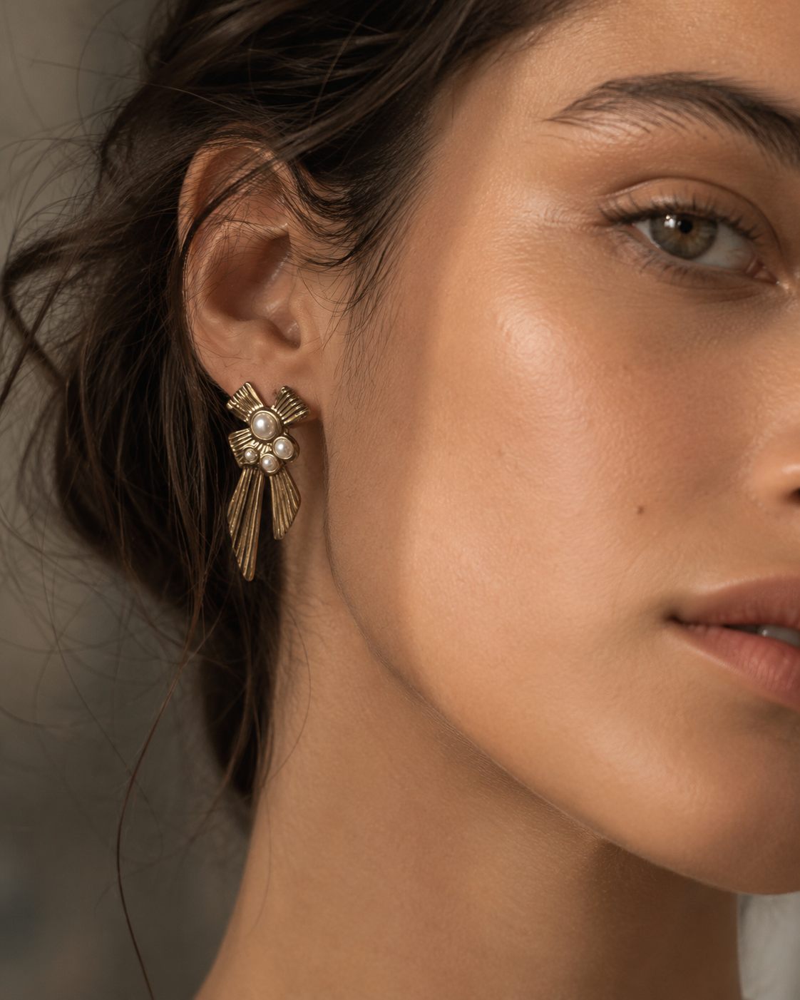 The Coquette Pearl Bow Studs