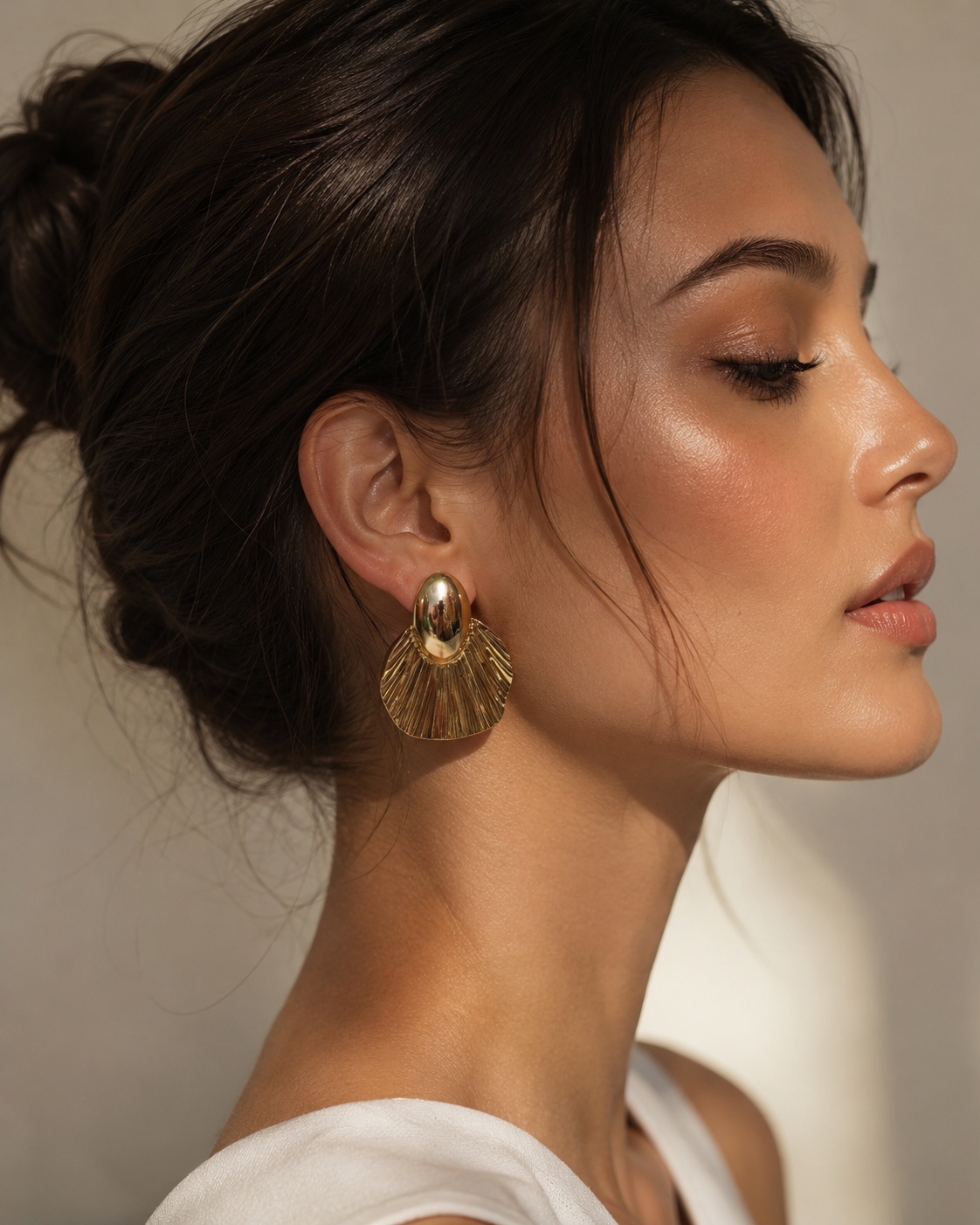 Pleated Soleil Statement Studs