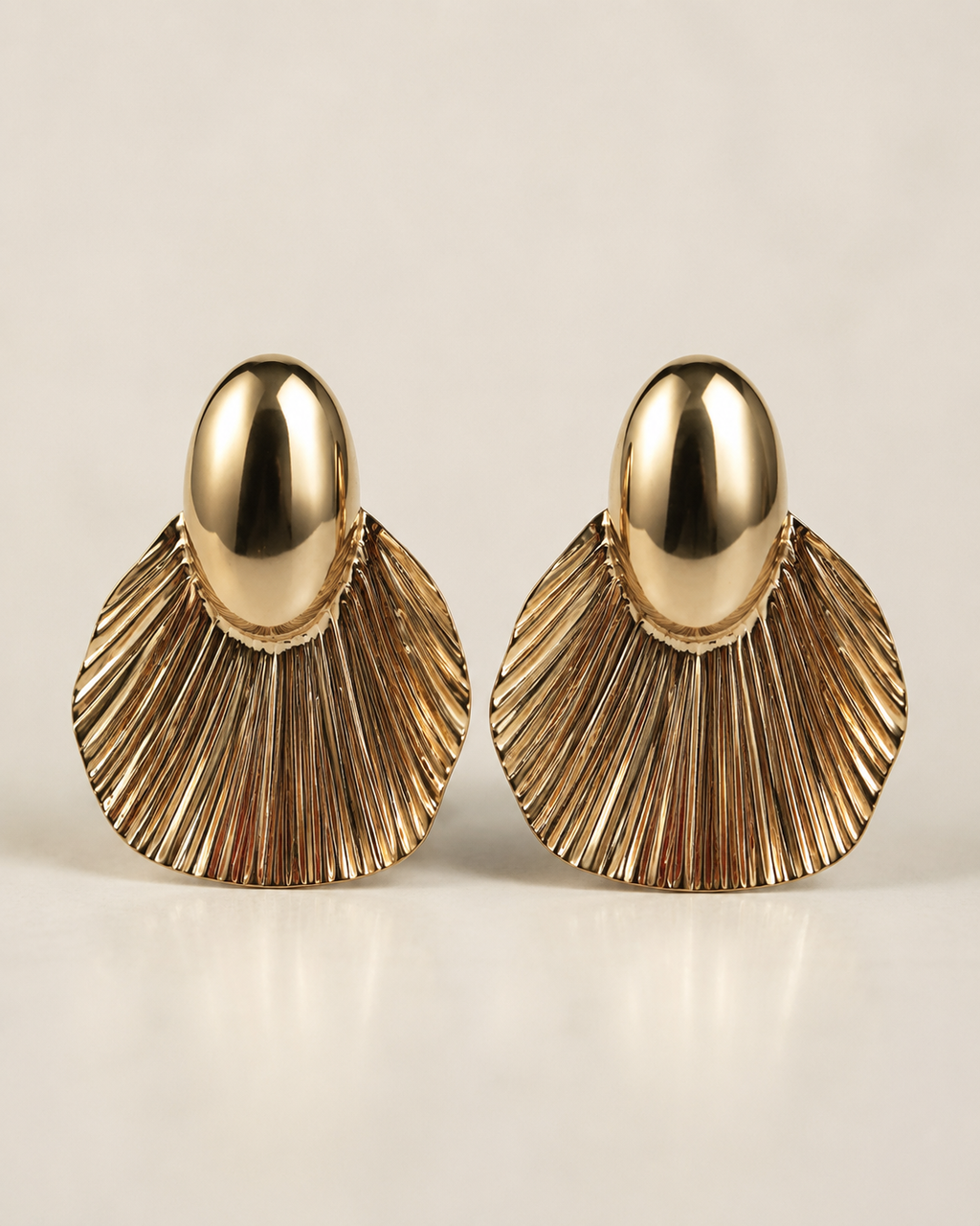 Pleated Soleil Statement Studs