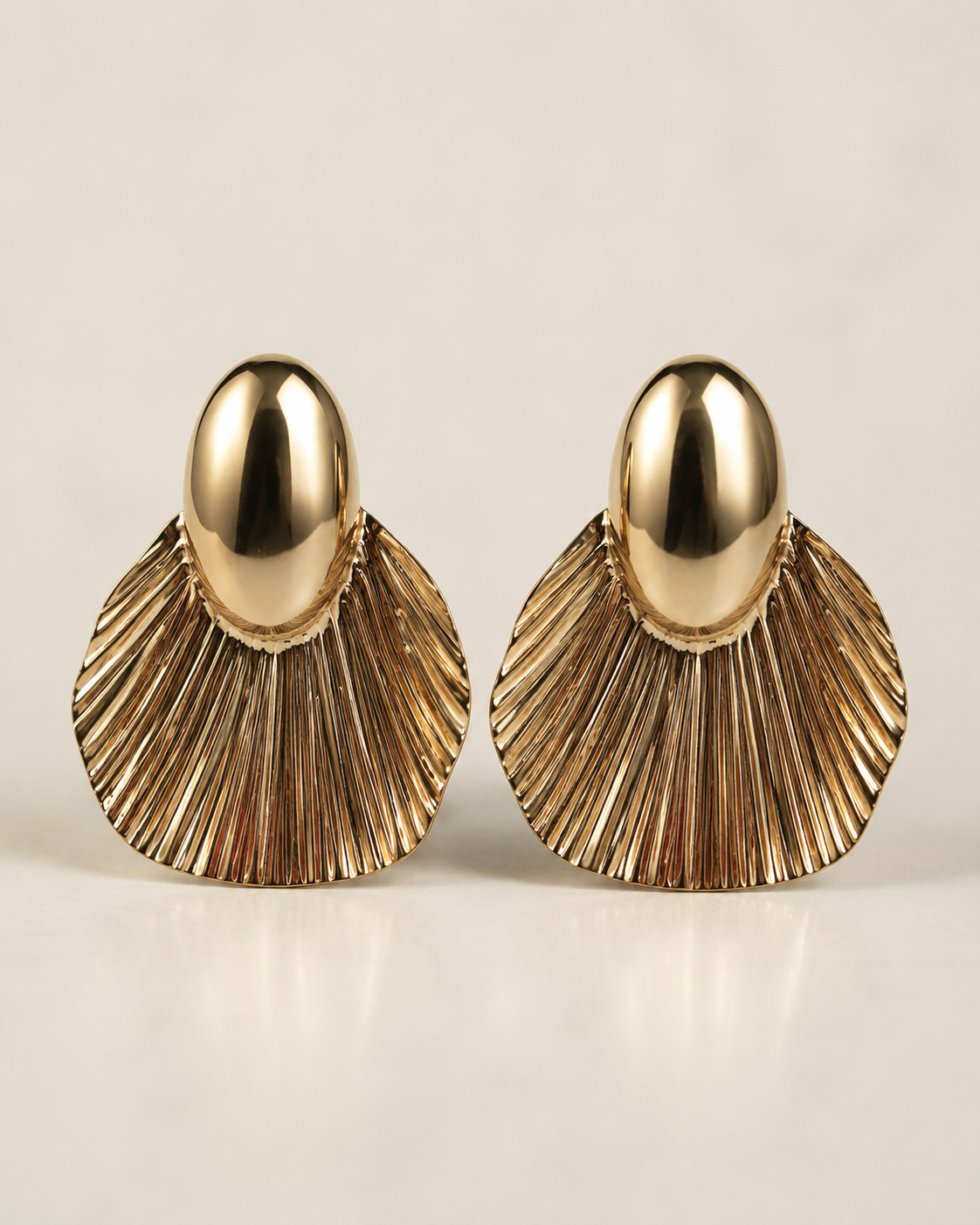 Pleated Soleil Statement Studs