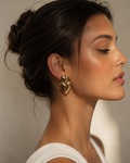 Amour Double Puffed Heart Studs