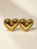 Amour Puffed Heart Studs