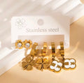 Lucky Clover 3 Pair Earrings Set
