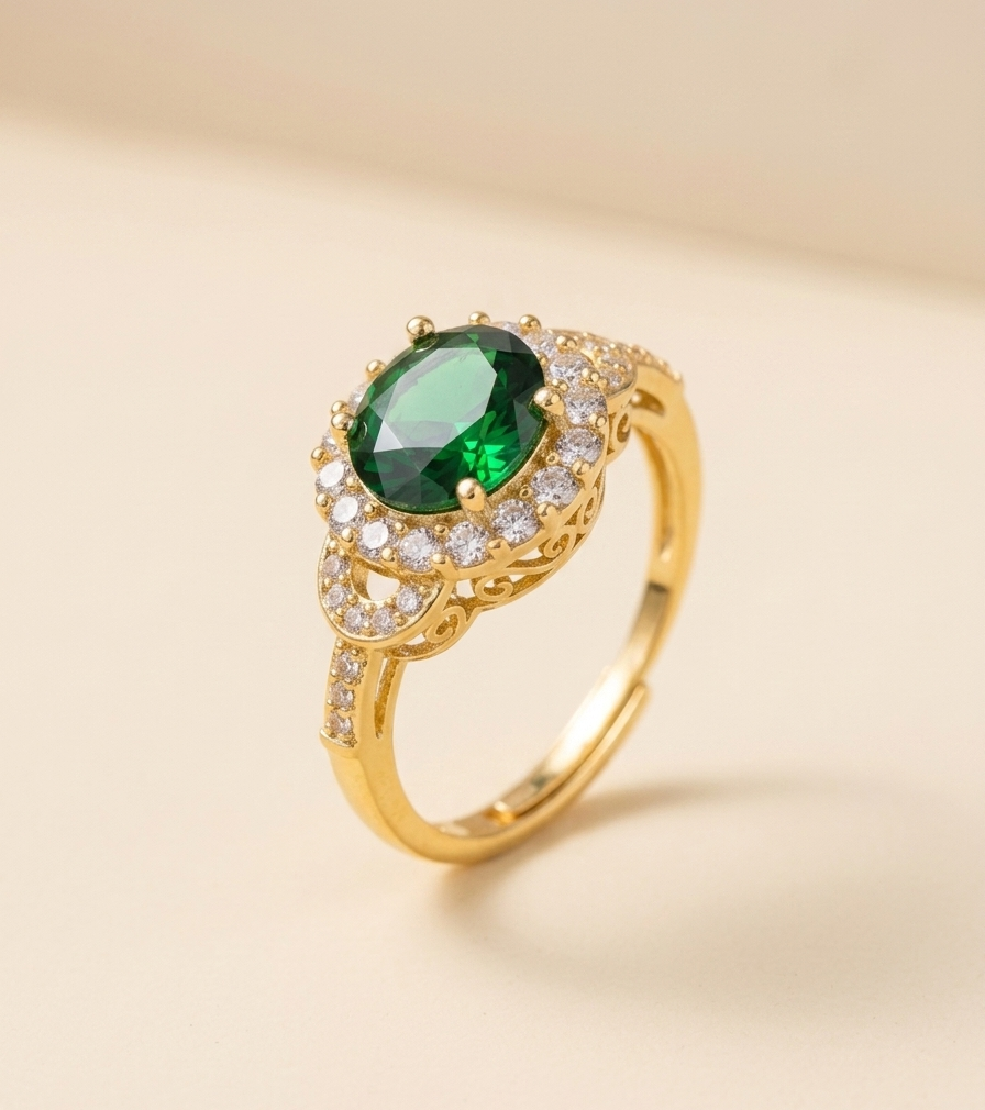 Emerald Royale Adjustable Ring