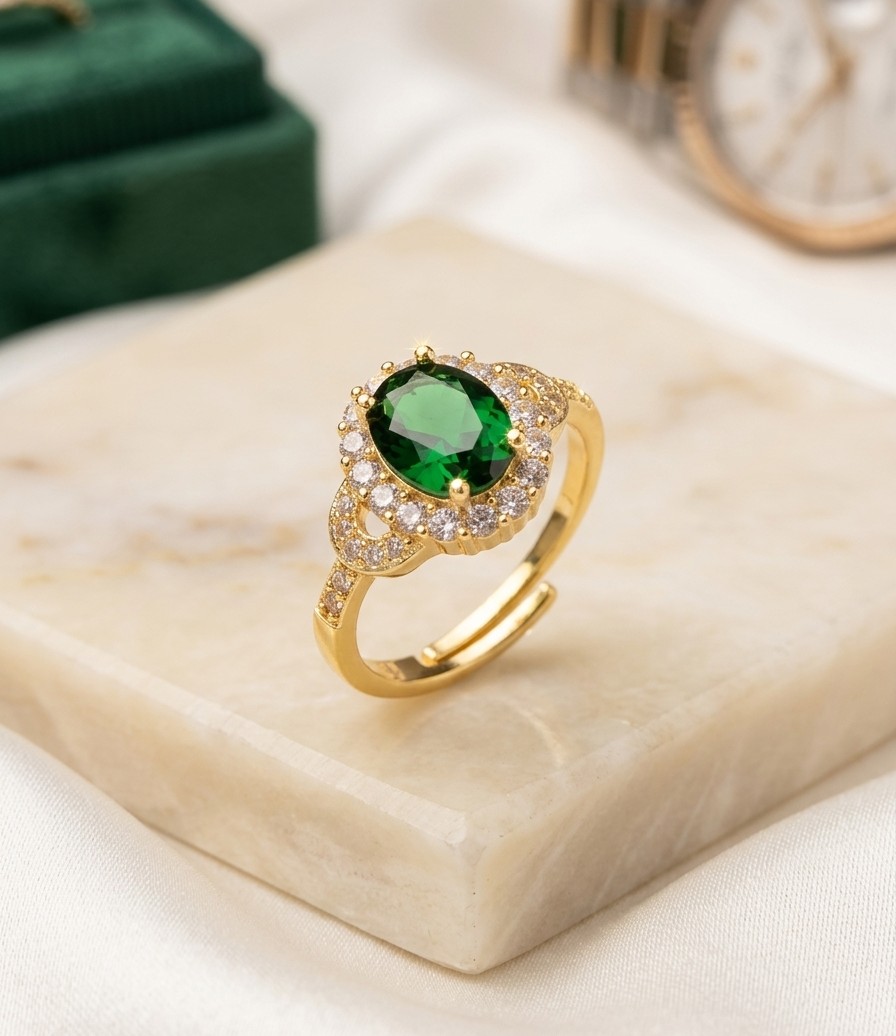Emerald Royale Adjustable Ring