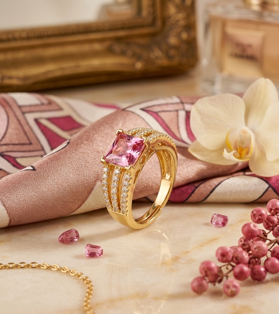Blush Royale Statement Ring