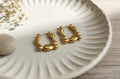 Golden Bead Luxe Hoop Earrings