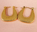 Honeycomb Crescent Hoop Earrings