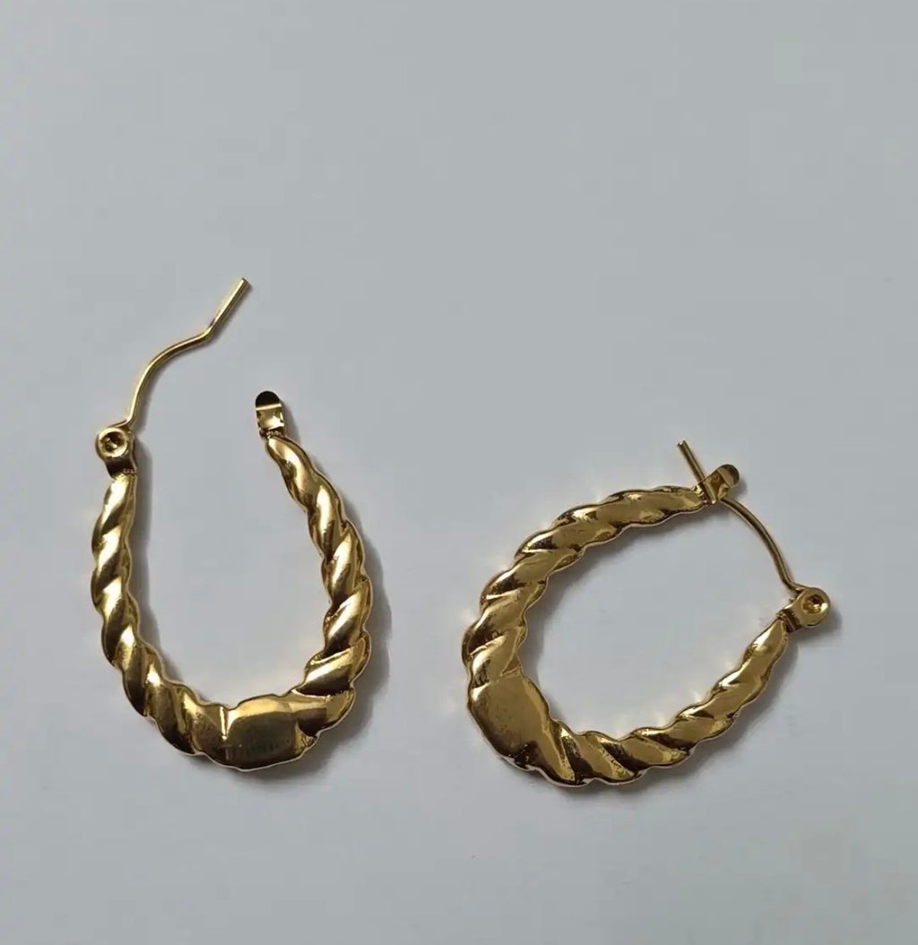 Twisted Aura Gold Hoop Earrings
