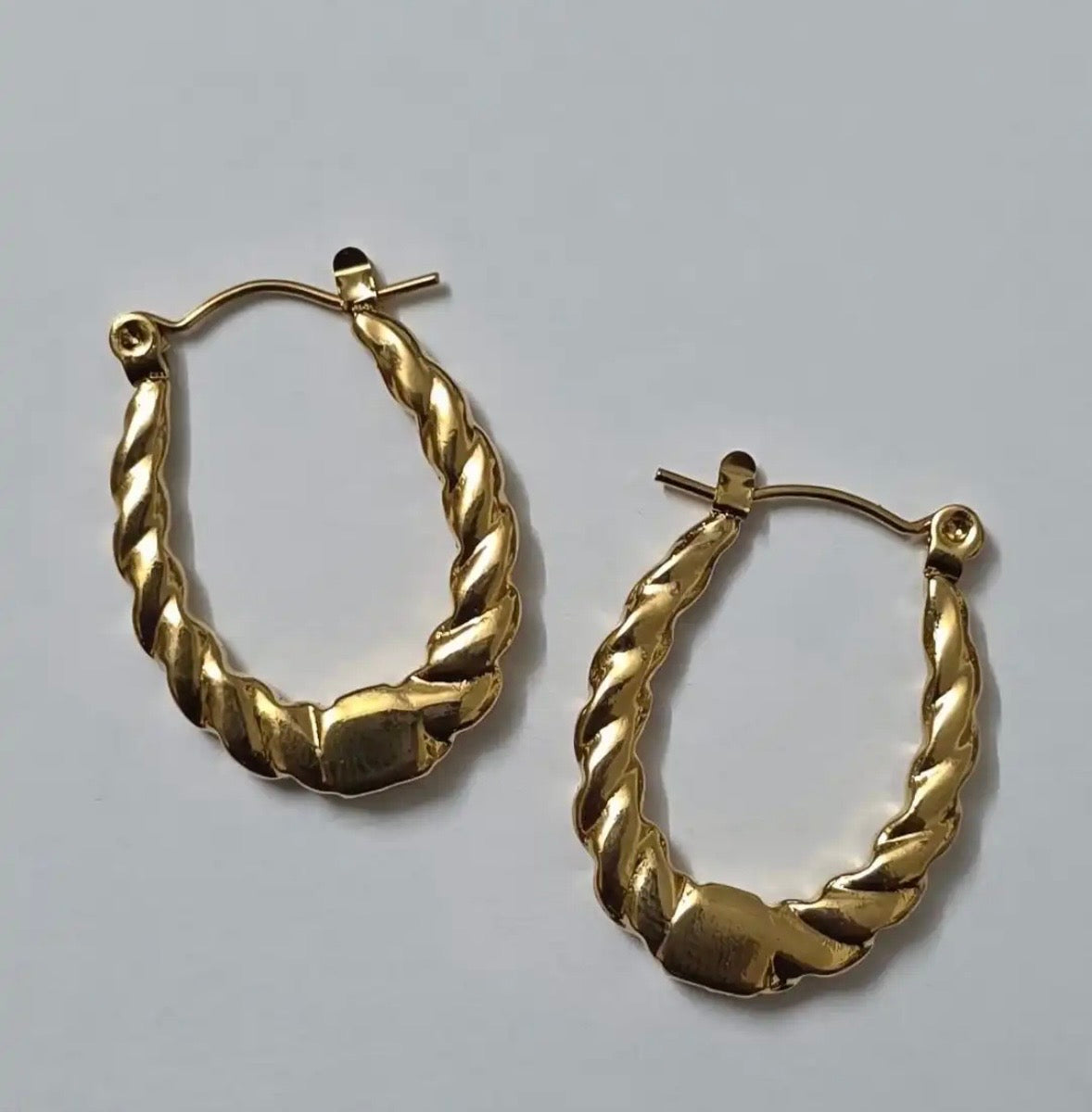 Twisted Aura Gold Hoop Earrings