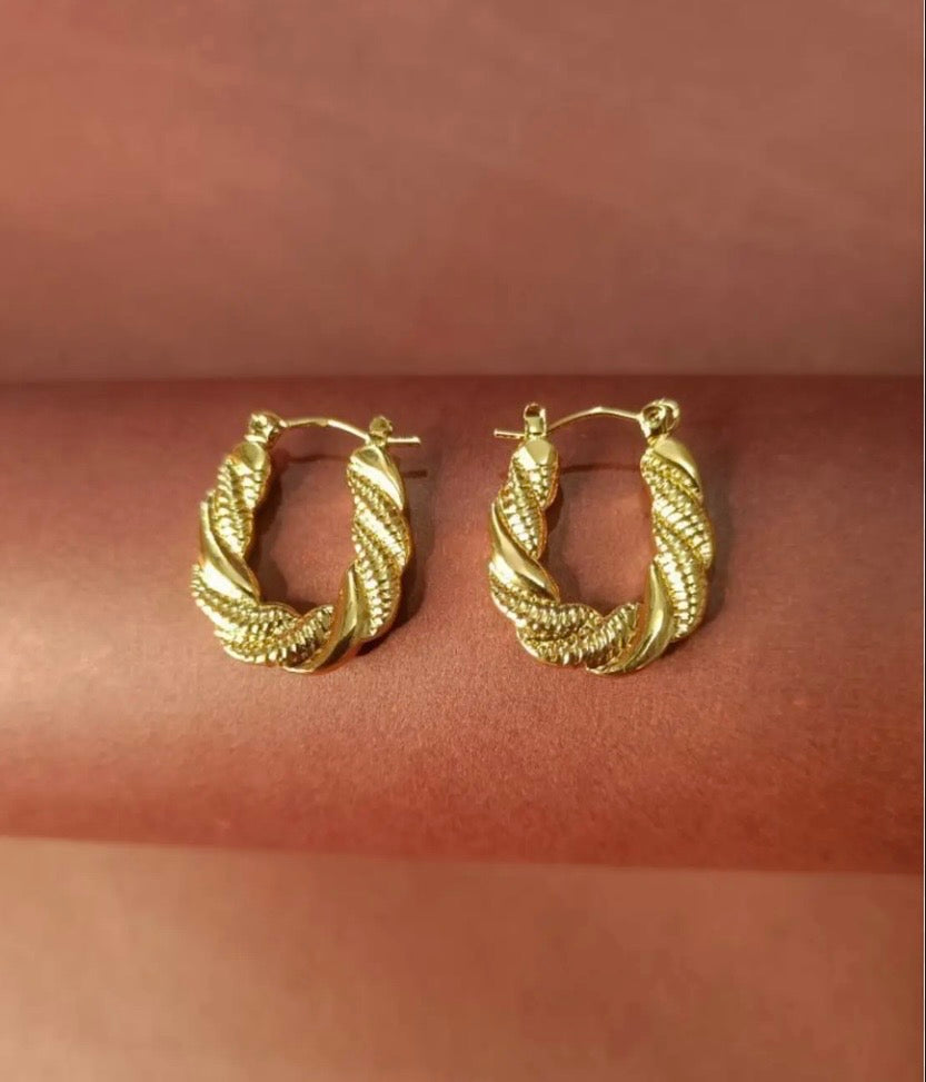 Golden Braid Hoop Earrings