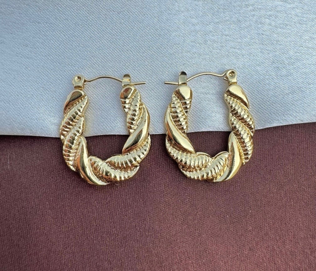 Golden Braid Hoop Earrings