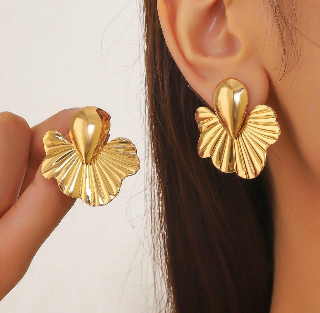 Sculpted Blossom Statement Studs