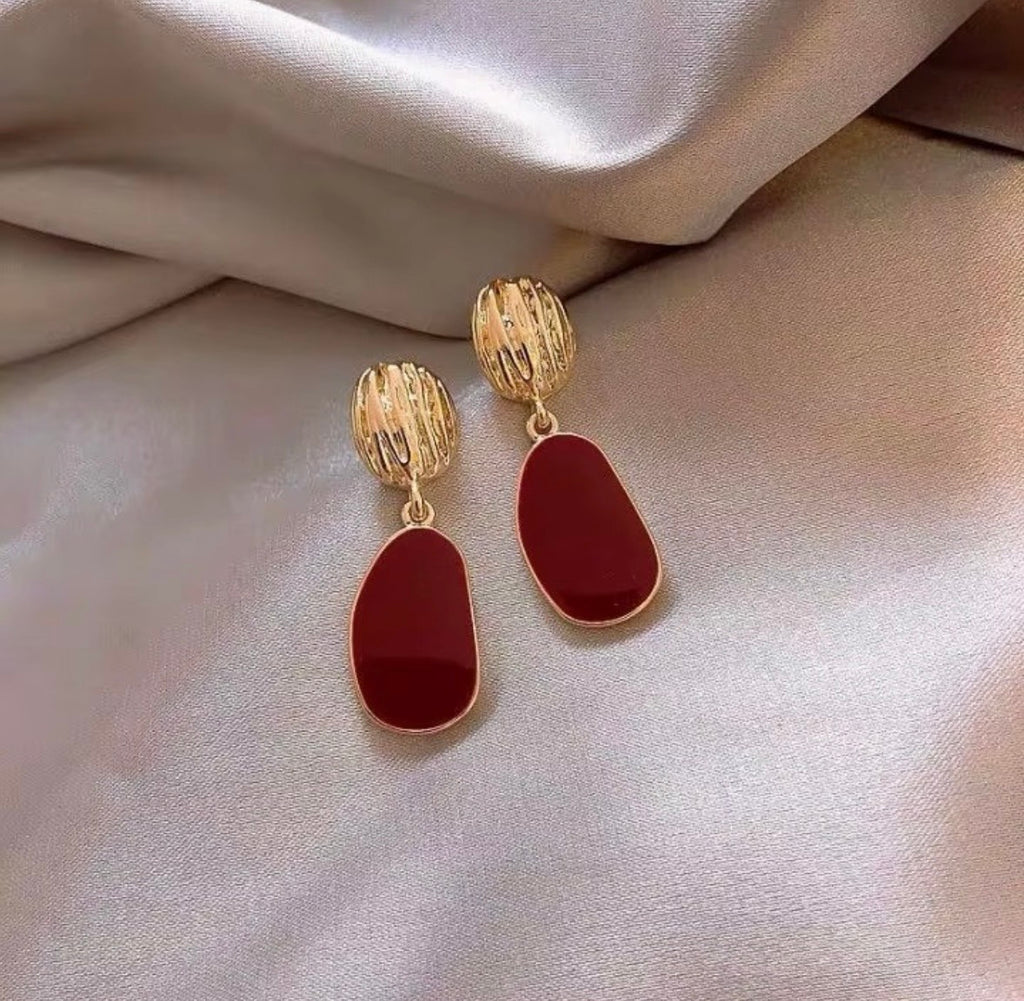 Ruby Glow Drop Earrings