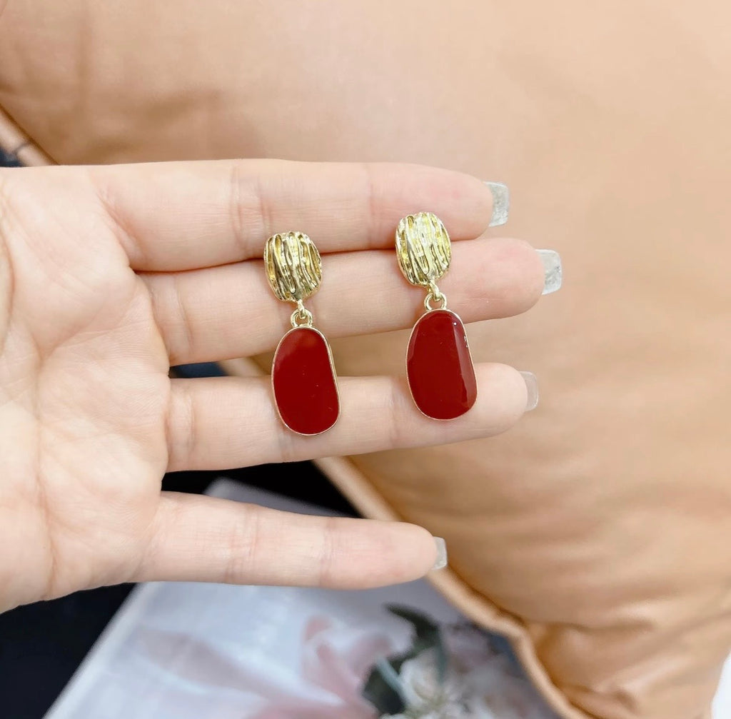 Ruby Glow Drop Earrings
