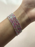 Hot Pink Crystal Wrap Bracelet (Single Piece)