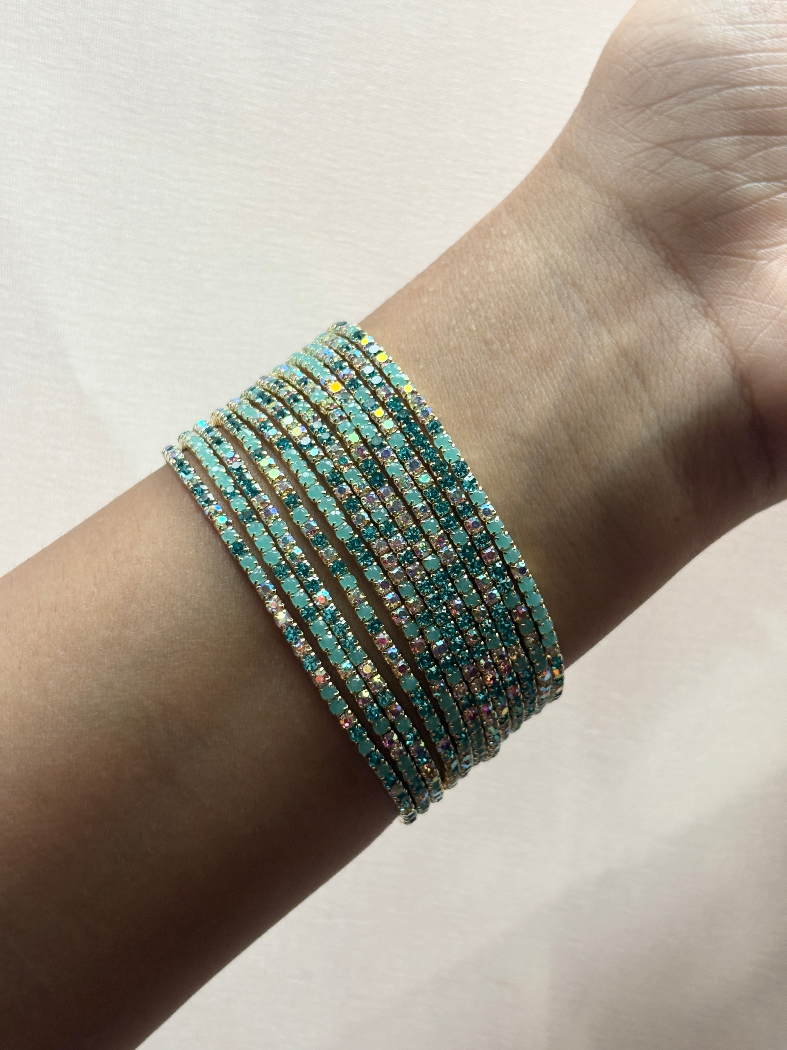 Blue Crystal Wrap Bracelet (Single Piece)