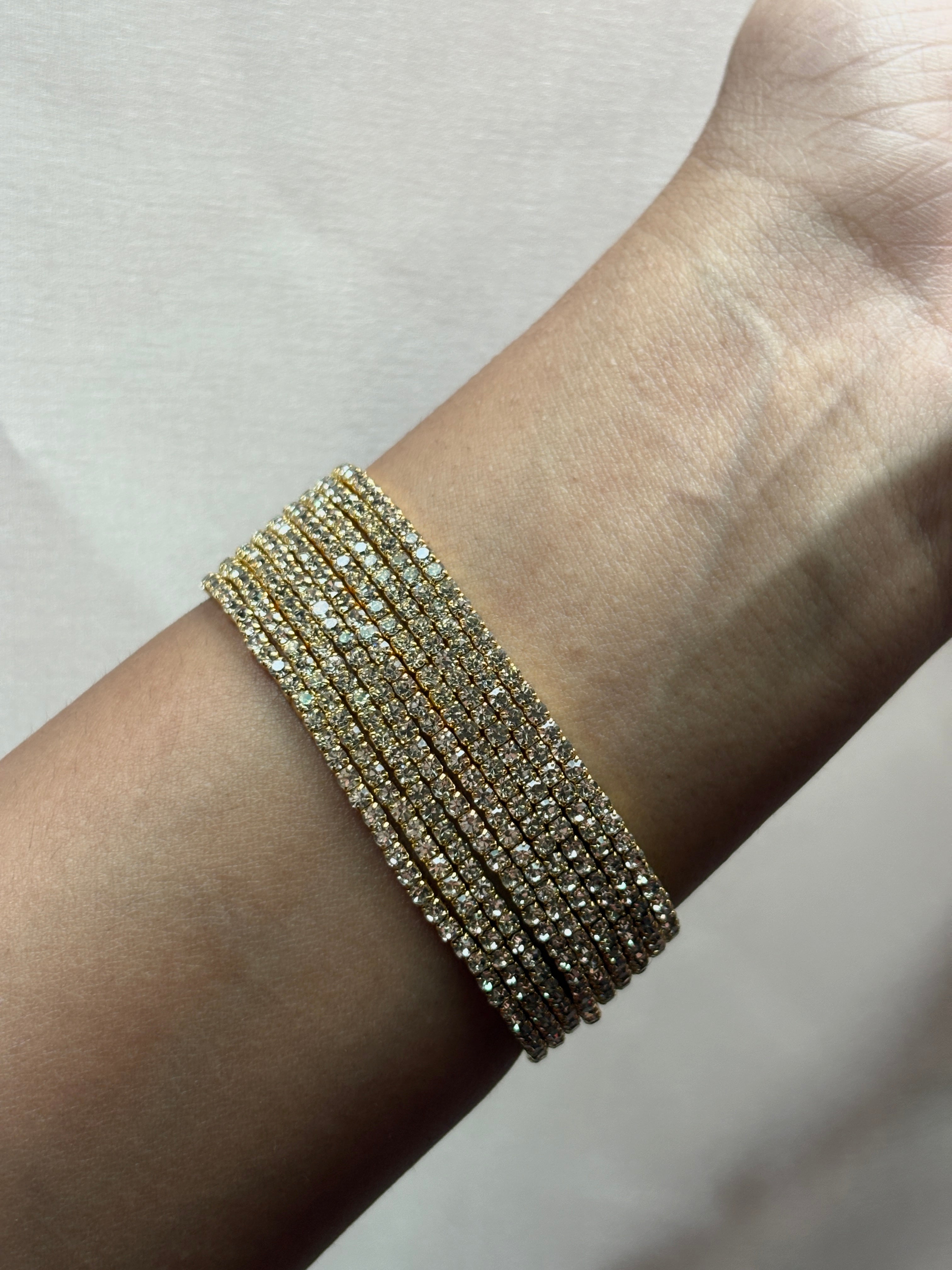 Golden Crystal Wrap Bracelet (Single Piece)