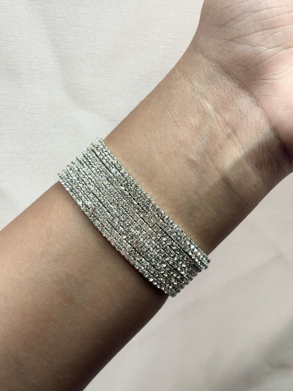 Silver Crystal Wrap Bracelet (Single Piece)