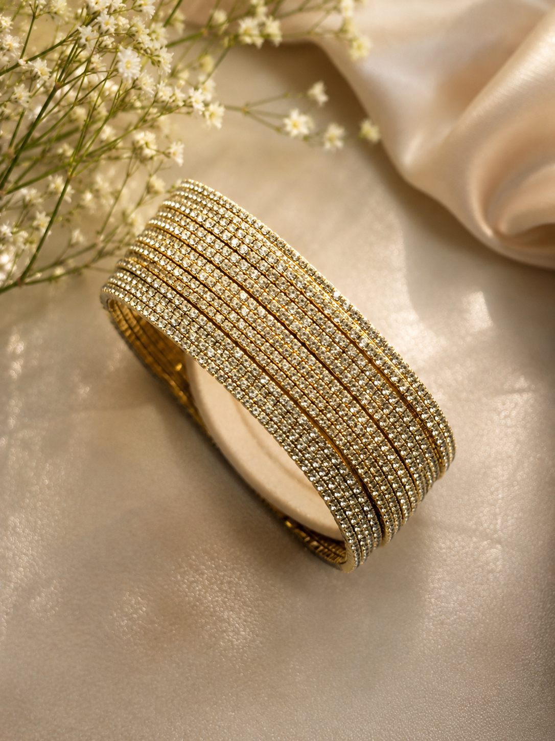 Golden Crystal Wrap Bracelet (Single Piece)