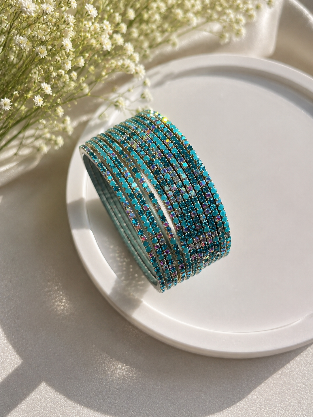 Blue Crystal Wrap Bracelet (Single Piece)