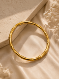 Golden Bamboo Luxe Bangle Bracelet Set of 2 (Standard Size)