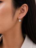 CZ Star Flower Drop Earrings — Ball Back Stud