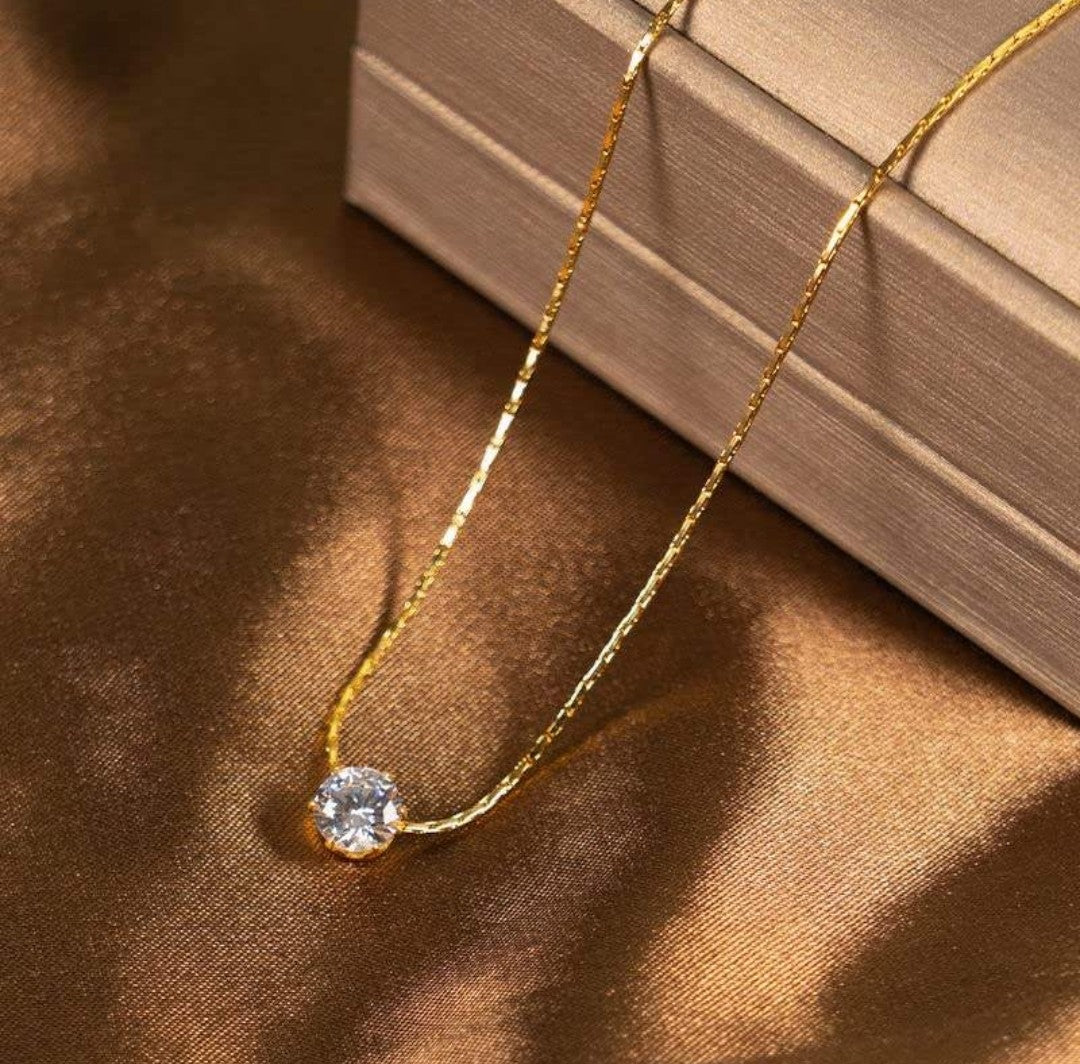 Celestial Solitaire Pendant Necklace