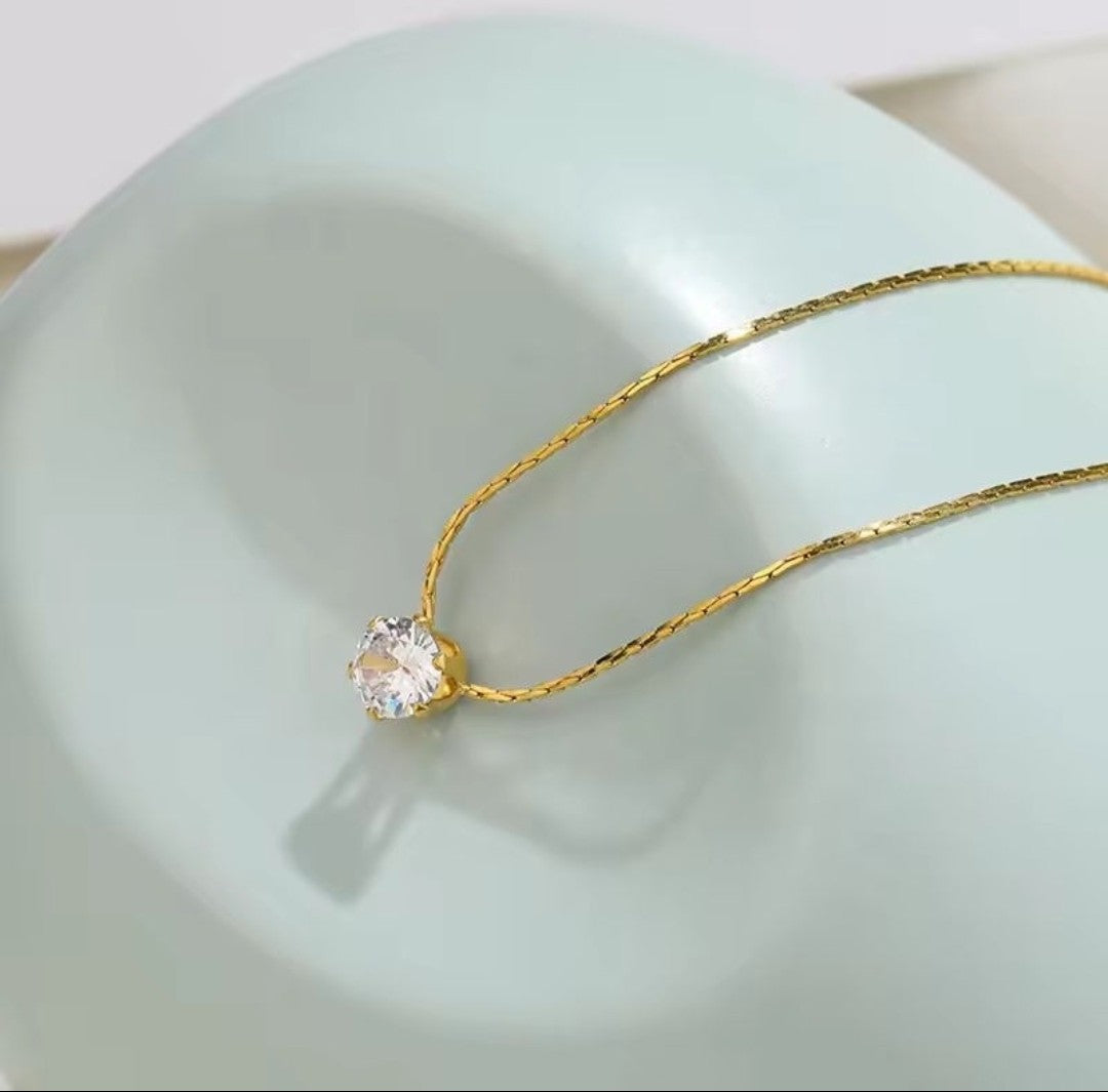 Celestial Solitaire Pendant Necklace