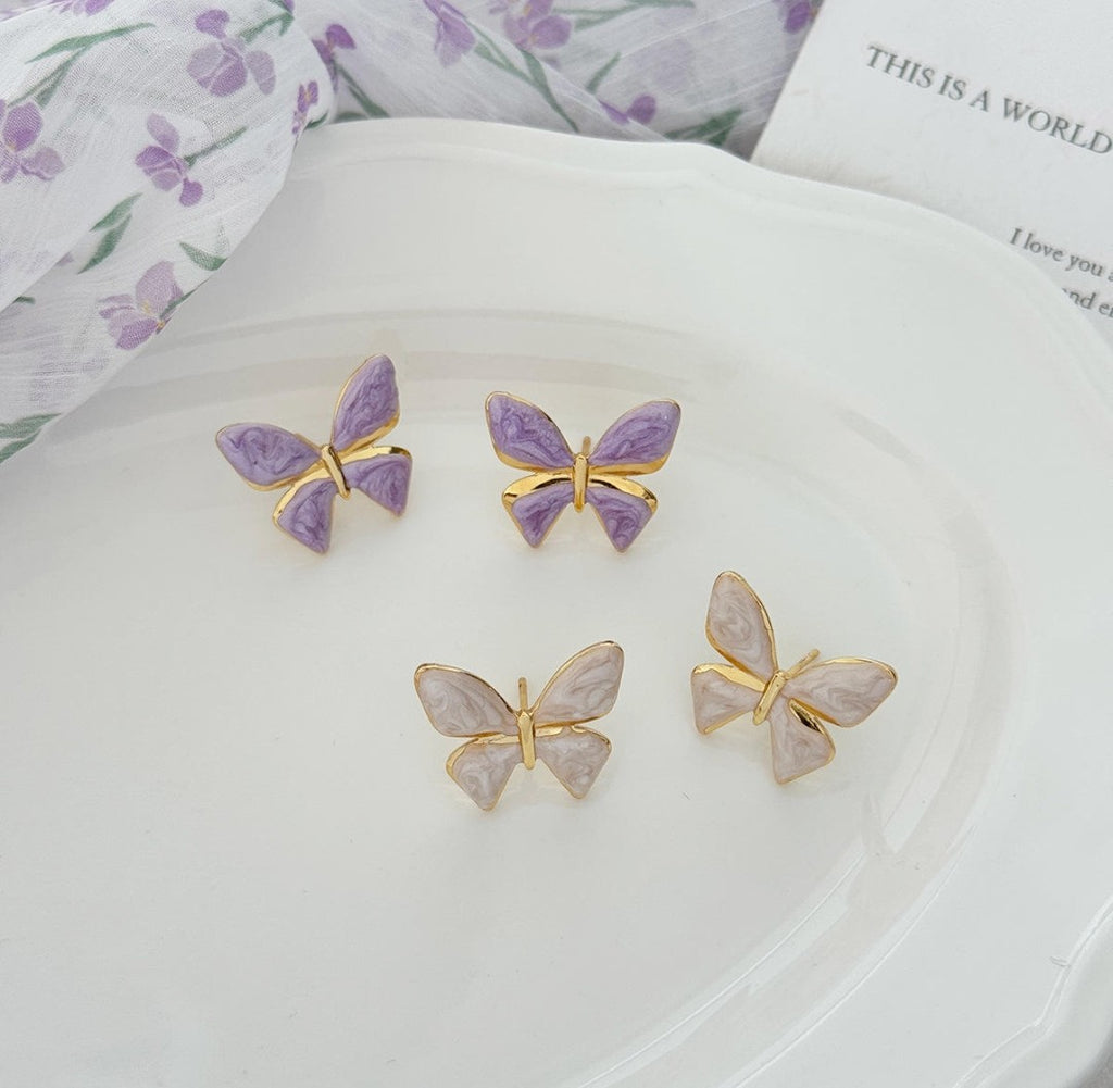 Flutter Bloom Butterfly Stud Earrings