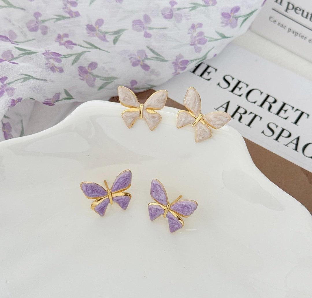 Flutter Bloom Butterfly Stud Earrings