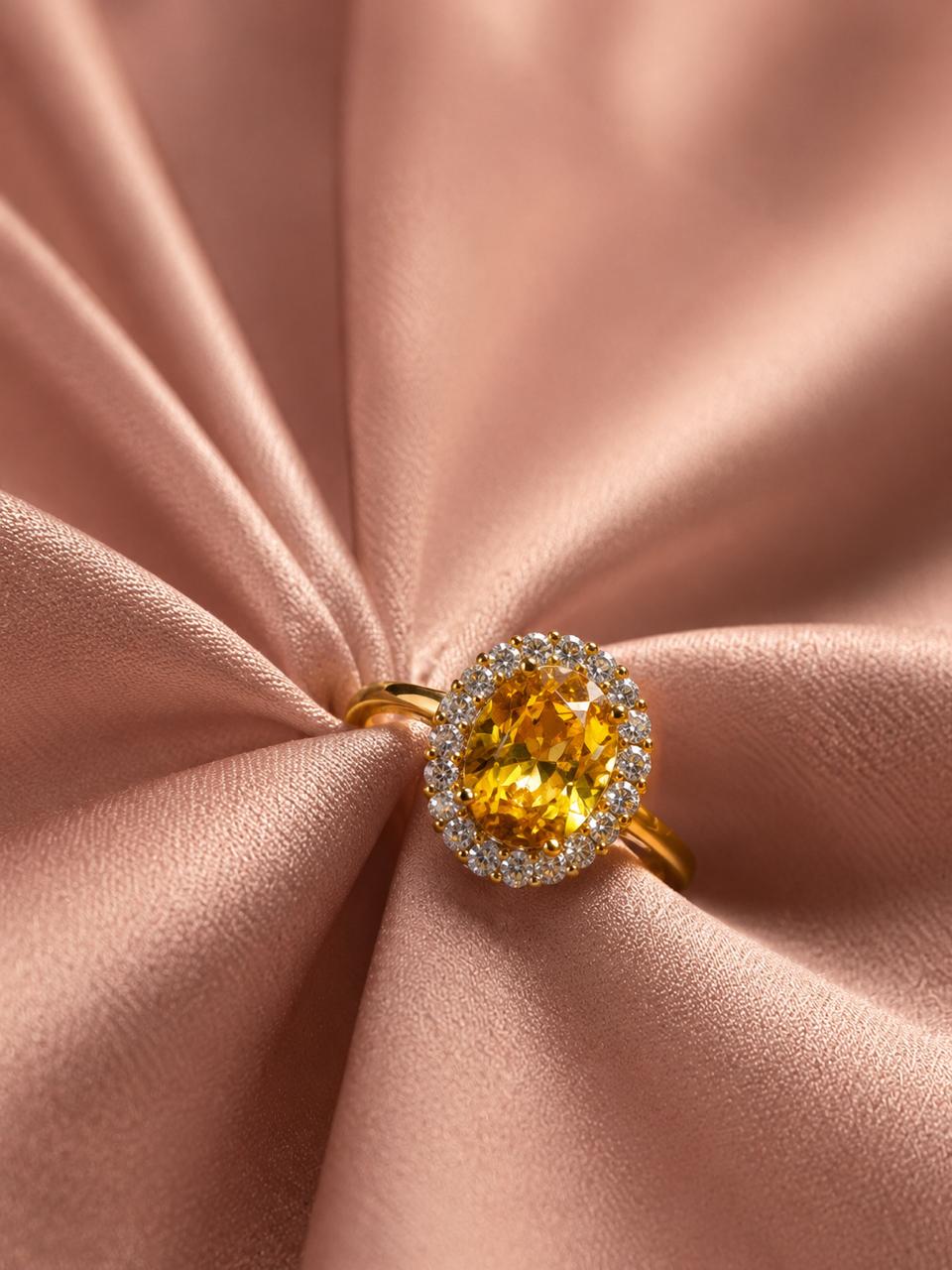 The Solis Oval Halo Adjustable Ring