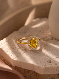The Solis Oval Halo Adjustable Ring